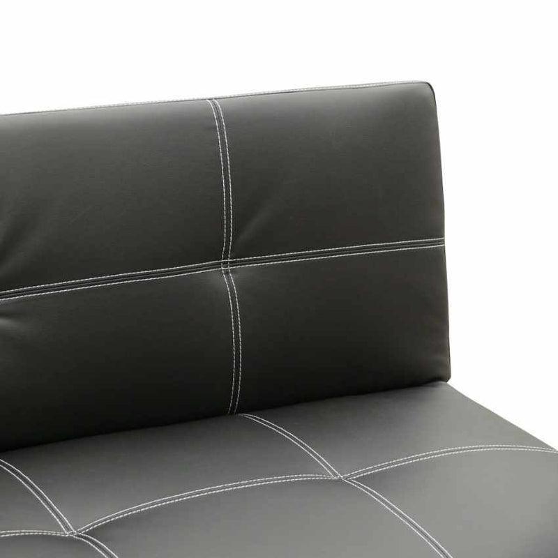 Divano Letto 175x80x69 cm in Similpelle Nero