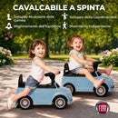 Macchina Cavalcabile per Bambini 12-36 Mesi Licenza Fiat 61x28x38,3 cm con Musica e Clacson in PP Blu      