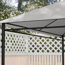 Tetto di Ricambio 4x3 m per Gazebo Anti UV con Presa d'Aria in Poliestere Grigio Chiaro      