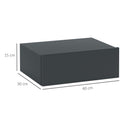 Comodino Sospeso Moderno 40x30x15 cm con Cassetto in Legno Nero   