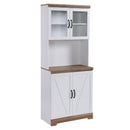 Credenza per Cucina con Armadietto a 2 Ante e Piano di Lavoro 72x40x178 cm in MDF Bianco