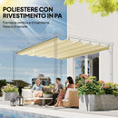 Tetto di Ricambio per Pergola Gazebo da Giardino 300x400 cm in Poliestere Crema