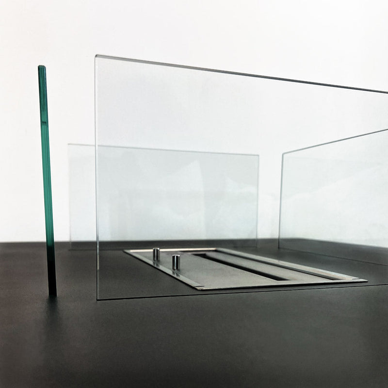 Camino a Bioetanolo da Pavimento 70x70x35 cm Panarea Nero