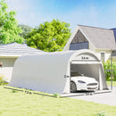 Tenda Garage Auto da Esterno 360x720x270 cm Telaio in Metallo Zincato Copertura in PE UV50+ Crema      