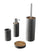 Set de 4 Accessoires de Salle de Bain en TFT Accessories Gris Résine et Bambou