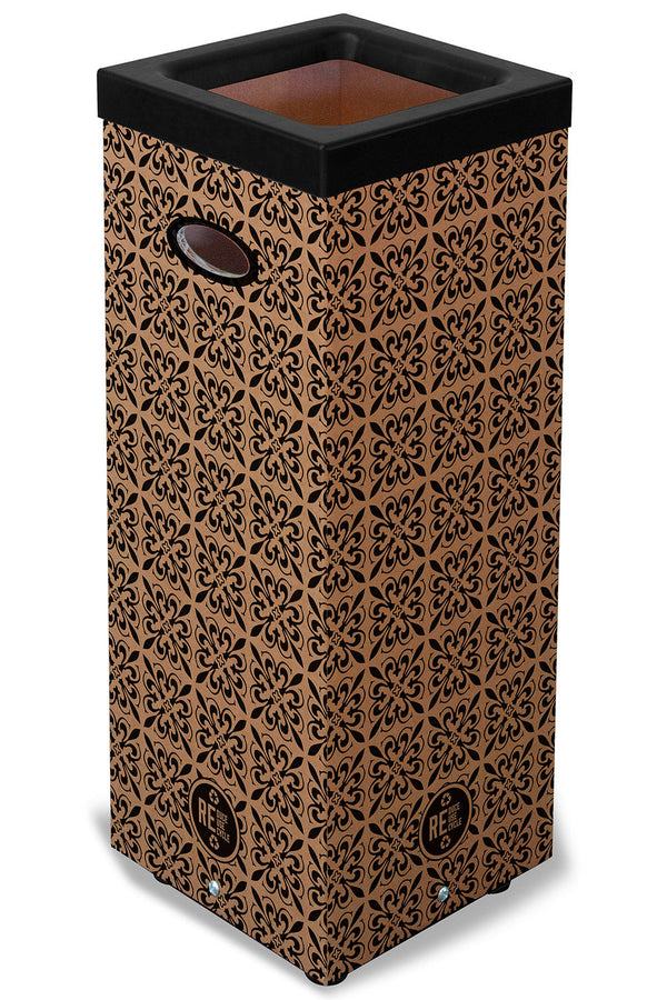 acquista Pattumiera Per Raccolta Rifiuti 38x38xh80 cm in Cartone Con Stampa Grafica G1 Beige