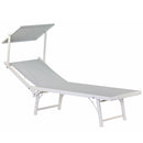 Lettino Prendisole da Giardino 181x60xH39 cm in alluminio bianco ghiaccio Bagnino