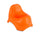 Pot pour enfant 25x22 cm en plastique coloré avec patins en caoutchouc antidérapants orange