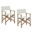 Set 2 Sedie Regista Pieghevoli 57x53xH87 cm in legno di acacia Brindisi Ecrù