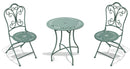Set da Giardino Pieghevole in Ferro con Tavolo e 2 Sedie Soriani Provence Breakfast Verde