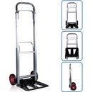 Carrello Manuale Pieghevole Portata 90kg Portapacchi per Trasporto in Alluminio Grigio      