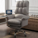 Sedia Poltrona da Ufficio Presidenziale Imbottita con Poggiapiedi Grigio