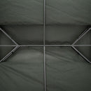 Copertura per Gazebo  a 2 Livelli  con Cinghie e 10 Fori di Drenaggio 4x3m in Poliestere Grigio Scuro