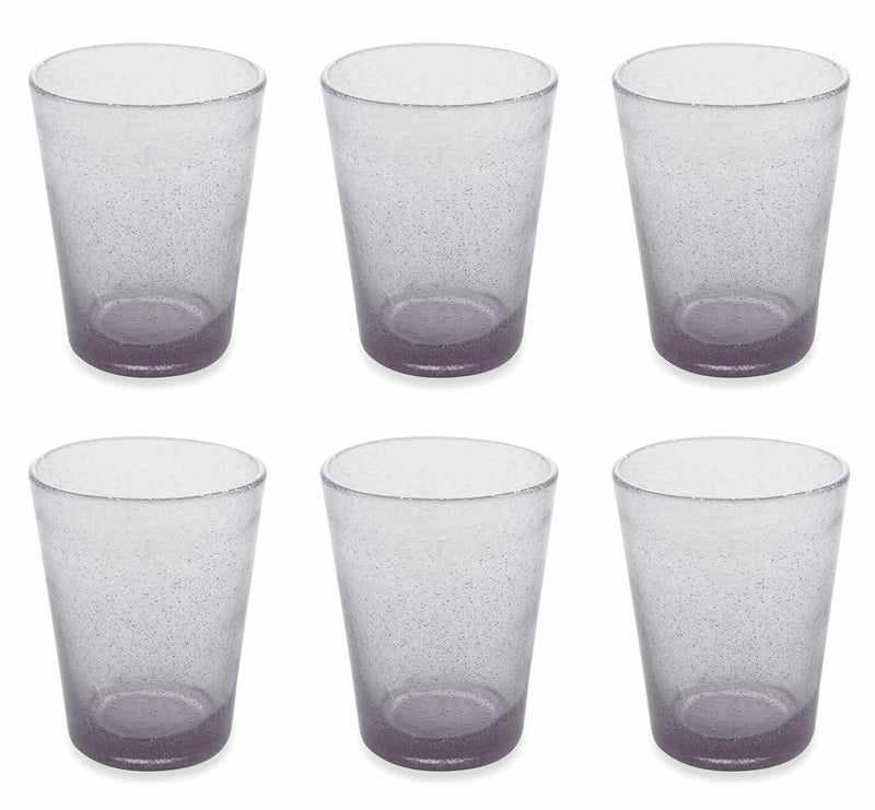 Set 6 Bicchieri Ø8x10 cm in Vetro Villa d'Este Home Tivoli Cancun Lilla