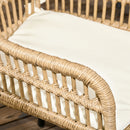 Set Tavolo con Vetro Temperato e 6 Sedie con Cuscini da Giardino in Acciaio e PE Rattan Naturale Nero e Beige
