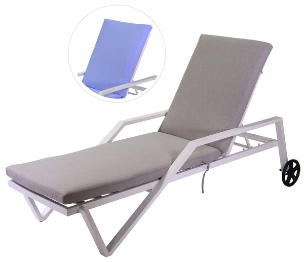 Coussin de bain de soleil de jardin en aluminium avec double housse Boston acquista