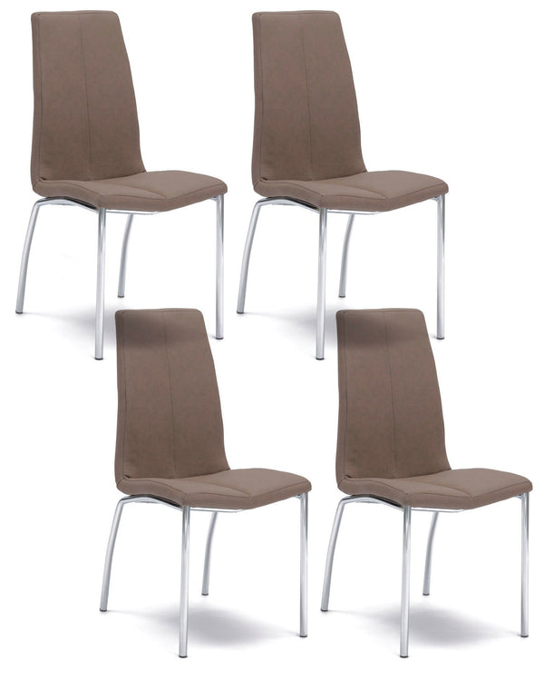 Set 4 Sedie 43x44xH92 cm in Similpelle e Metallo Viva Marrone Vintage online