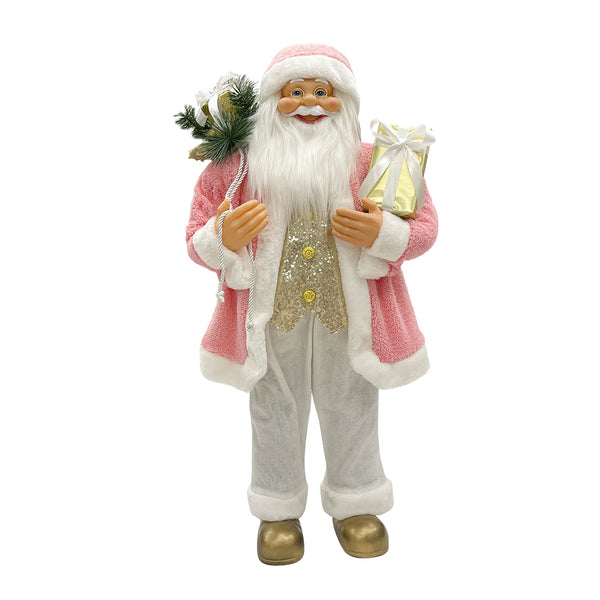 acquista Robe Père Noël Rose et Blanche H110 cm avec Mini Lucioles et Sons