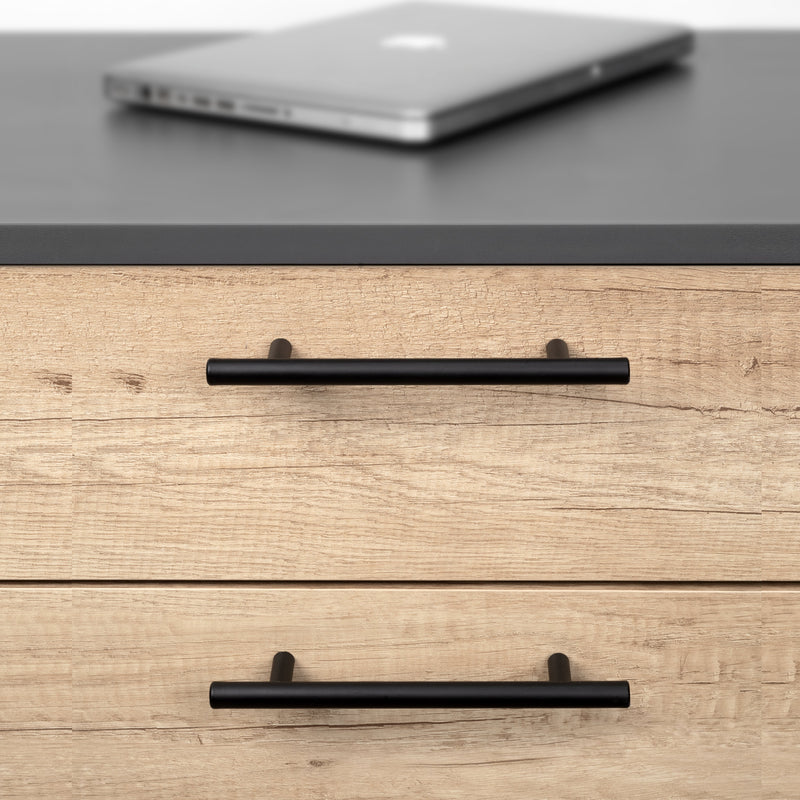 Maniglie per Mobile Interasse 128 mm Acciaio Inossidabile Cavo Verniciato Nero 25 Pezzi Emuca