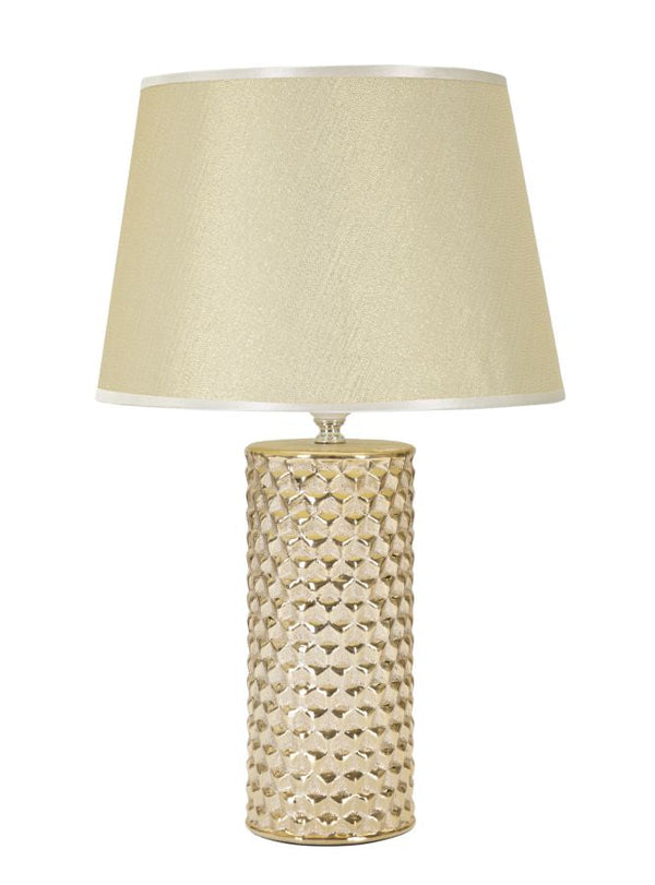 online Lampada da Tavolo Glam Gold 30x47,5x30 cm in Ceramica Bianco/Oro
