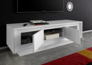 Mobile Porta TV 2 Ante 156x50x45 cm in Legno TFT Frame Bianco Opaco