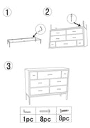 Comò Malé105x38x82 cm Legno di Abete e Impiallacciatura di frassino e MDF e in Ferro Marrone e Grigio