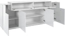 Credenza 5 Ante 200x45x86 cm Coro 4A Bianco Lucido/Bianco  