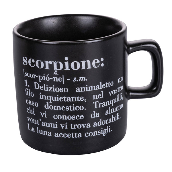 Tasse à Café Zodiac "scorpion" Ø6x6,5 cm en Bone China VdE Tivoli 1996 Noir prezzo