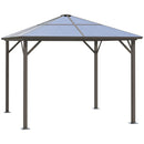 Gazebo da Giardino 2,94x2,94m in Alluminio Caffè