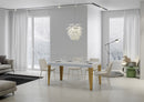 Tavolo Allungabile 130-390x90x77 cm Flame Bianco Frassino
