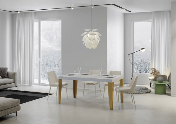 Tavolo Allungabile 130-390x90x77 cm Flame Bianco Frassino prezzo