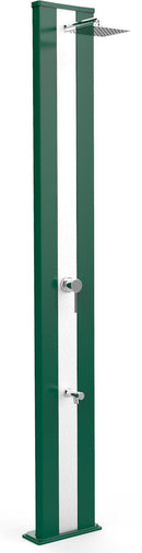 Doccia Solare da Giardino 40L Miscelatore e Lavapiedi Arkema Dada S Fascia Inox Verde Scuro