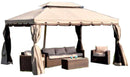 Gazebo da Giardino 3,6x4,8m in Alluminio con Zanzariera Bauer Ecrù