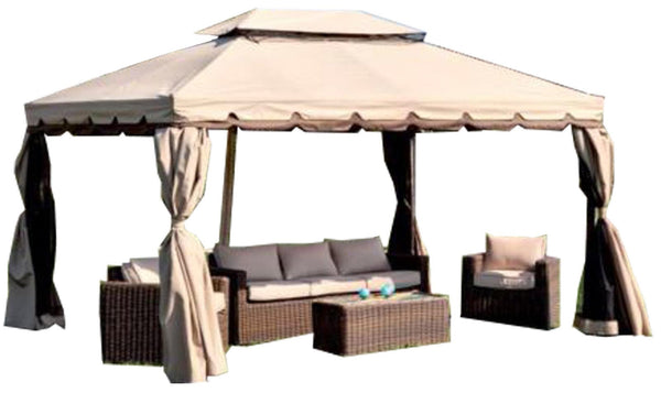 Tonnelle de jardin en aluminium 3,6x4,8m avec moustiquaire Bauer Ecru prezzo