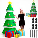 Gonfiabile Albero di Natale XXL 155x130x240 cm con LED da Esterno IP44 Verde      