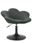 Set 2 Poltroncine da Soggiorno 69x55x69/81 cm in Schiuma Poliuretanica Fleur Nero-Verde Scuro