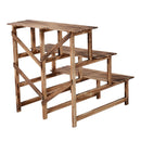 Scaletta Fioriera Portavasi da Giardino a 3 Ripiani in Legno di Abete 80x80x80 cm 