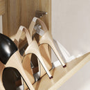 Scarpiera a Specchio 65x17x114,5 cm con 3 Cassetti a Ribalta per 9 Paia di Scarpe in Melamina Color Legno      