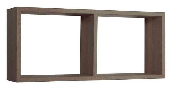 Etagère rectangulaire 2 compartiments muraux 70x30x15,5 cm en fibre de bois scié noyer Morgana sconto