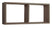 Etagère rectangulaire 2 compartiments muraux 70x30x15,5 cm en fibre de bois scié noyer Morgana