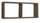 Etagère rectangulaire 2 compartiments muraux 70x30x15,5 cm en fibre de bois scié noyer Morgana
