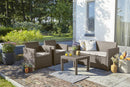 Set da Giardino Divano 2 Poltrone e Tavolino in Resina Keter Alabama Lounge Cappuccino