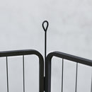 Recinto per Cani a 6 Pannelli Modulabili da 80x1,5x80A cm con Porta di Ingresso in Acciaio Nero    