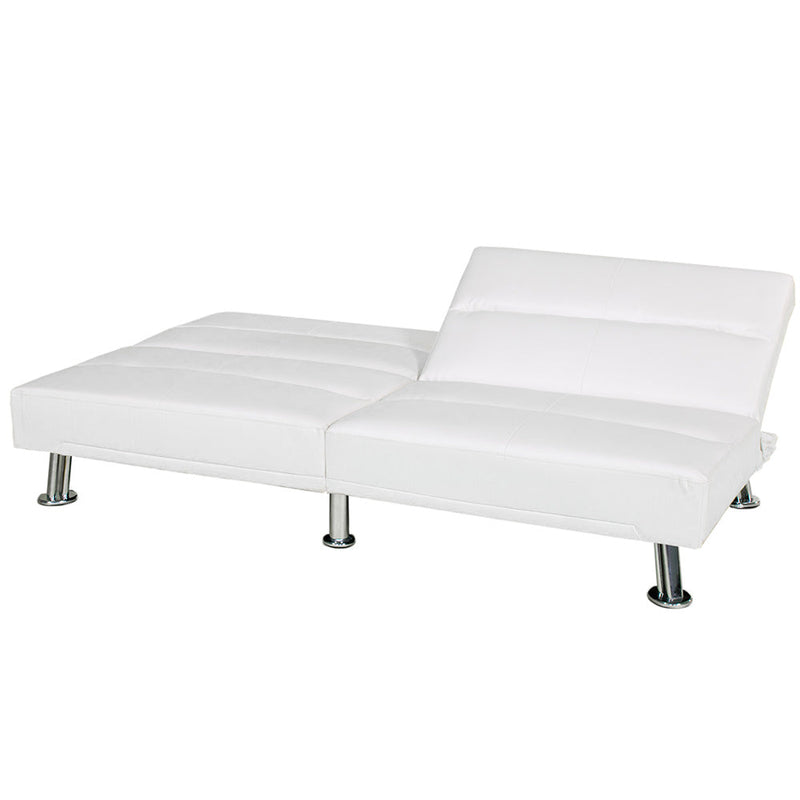 Divano Letto Prontoletto Alba Rivestimento in Similpelle Bianco