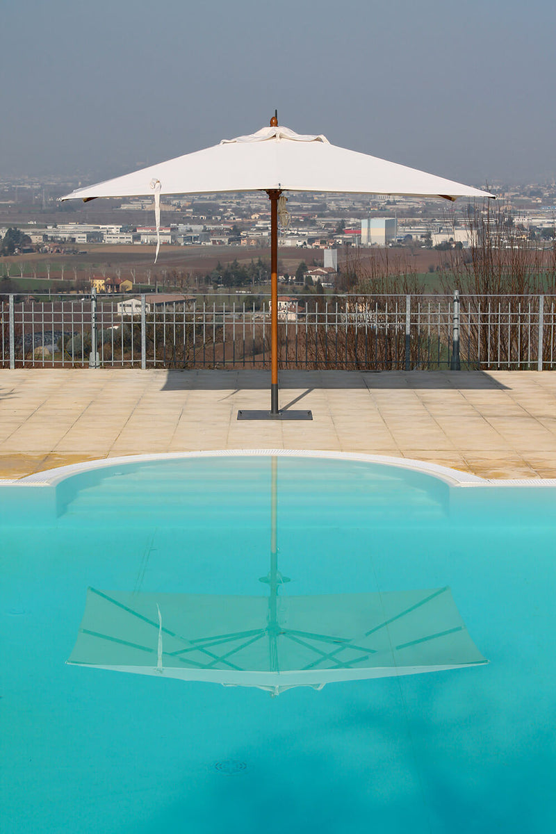 Ombrellone da Giardino 3x4 m Palo Ø60 mm in Legno Telo in Acrilico Danieli Sydney Ecrù