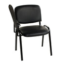 Sedia Poltrona Attesa da Ufficio in Similpelle con Ribaltina Bozzini Nero