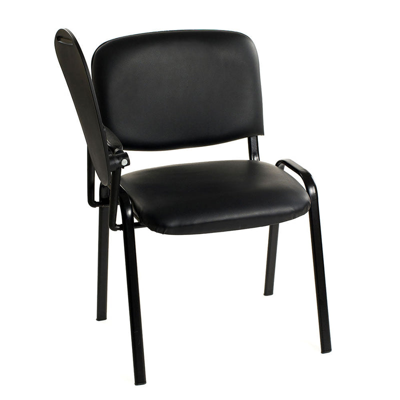 Sedia Poltrona Attesa da Ufficio in Similpelle con Ribaltina Bozzini Nero