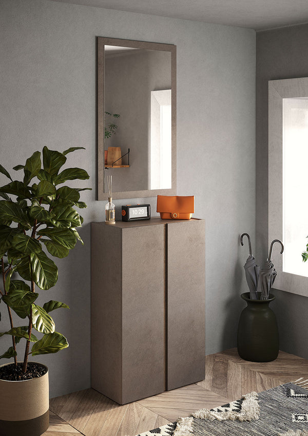 Mobile Multiuso 2 Ante con 5 Ripiani 70x35x111 cm Frame Bronzo e Mercure online