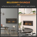 Camino a Bioetanolo da Incasso 90x15x40 cm 2 Bruciatori da 0,85L in Acciaio Inox Nero 