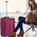 Trolley Cabina Morbido Bagaglio a Mano 35x20x50 cm con Maniglia Telescopica Borgogna      
